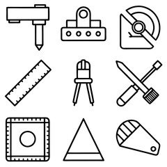 Engineering and Architecture Tooling Symbols Outline Design Set