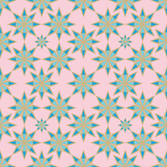 Geometric flower pattern for background, for fabric, seamless pattern.