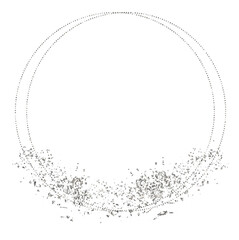 Silver glitter splatter frames. Silver stroke on transparent background. Silver Foil Frame. Silver glitter gradient stack.Luxury premium design template.