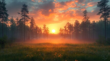 sunset in the mountains