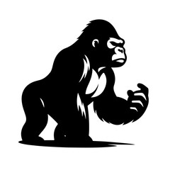 Gorilla Silhouette for Wildlife and Strength Design