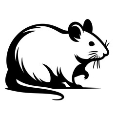 Obraz premium Rat Silhouette with Detailed Pose