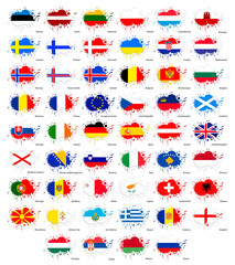 Flags of Europe as spots