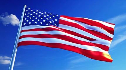 Obraz premium A digitally rendered image of a waving American flag.