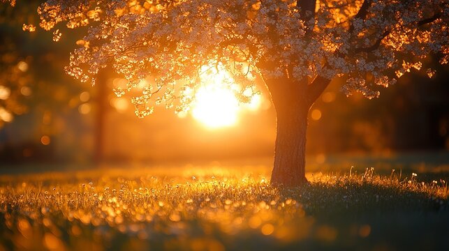 sunset in the park
