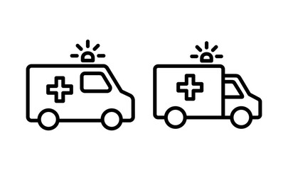 Ambulance icon logo design. ambulance truck sign and symbol. ambulance car
