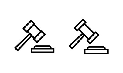 Gavel icon logo design. judge gavel sign and symbol. law icon. auction hammer