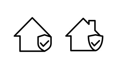 home insurance icon logo design. home protection sign and symbol