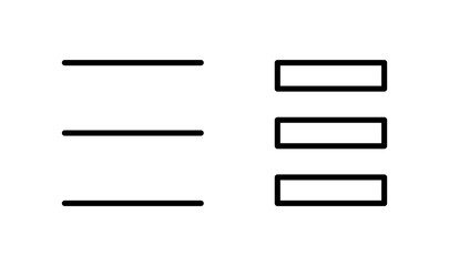 Menu icon logo design. web menu sign and symbol. hamburger menu symbol