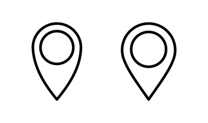Pin icon logo design. Location sign and symbol. destination icon. map pin