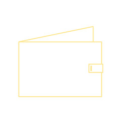 Fototapeta premium Doodle wallet pocket dollar saving icon or pocket pay cute cartoon illustration hand draw that can be used for sticker, book, scrapbook, icon, decorative, etc. with aesthetic colorful yellow color