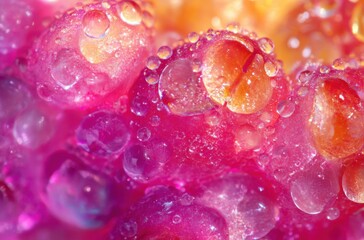 Pomegranate seeds bursting with color, glistening with