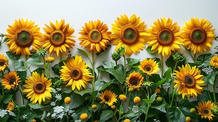 Fototapeta premium Full bloom sunflower composition shot high resolution picture