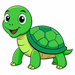 Emerald Sea Turtle Vector Art