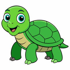 Emerald Sea Turtle Vector Art