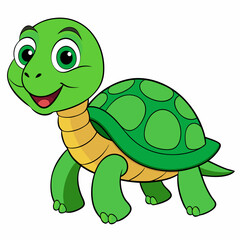 Emerald Sea Turtle Vector Art