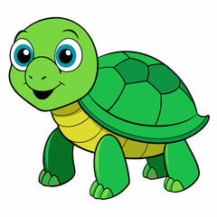Emerald Sea Turtle Vector Art