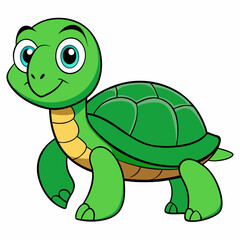 Emerald Sea Turtle Vector Art
