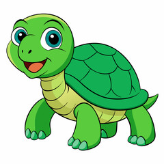 Emerald Sea Turtle Vector Art