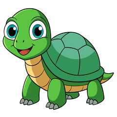 Emerald Sea Turtle Vector Art