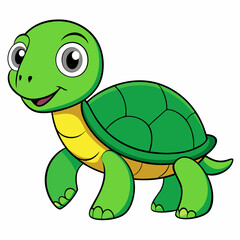 Emerald Sea Turtle Vector Art