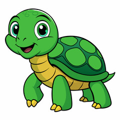 Emerald Sea Turtle Vector Art