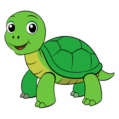 Emerald Sea Turtle Vector Art