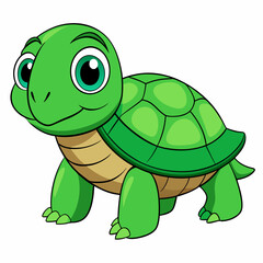 Emerald Sea Turtle Vector Art
