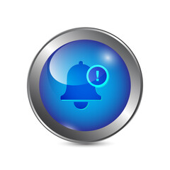 Glossy Notification Bell Icon Button vector illustration

