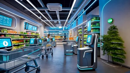Futuristic Automated Grocery Store