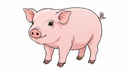 Adorable piglet charming smile perfect for kids books and farm illustrations heartwarming design