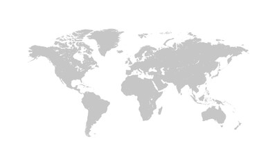 World map gray flat silhouette vector illustration