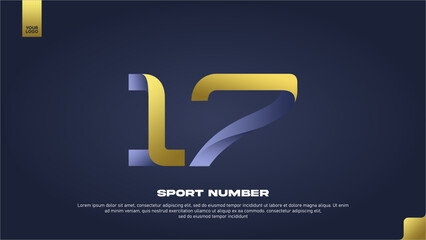 Sleek Aerodynamic Sport Number 17 with Modern Gradient Effect