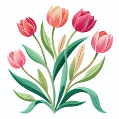 Fototapeta premium vector illustration of tulips