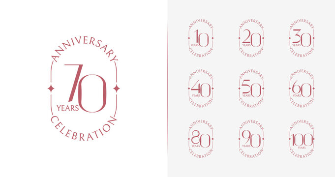Beauty anniversary logo collections. Birthday number for celebration with minimal and glitter style