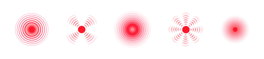 Pain point vector healthcare collection. Target marks for pain area