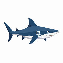 Naklejka premium Blacktip Shark Illustration on White Background for Marine Biology, Ocean Conservation, Educational Materials, and Environmental Awareness