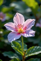 Fototapeta premium a rare, sparkling flower that blooms only in the presence of soft, glowing mist.