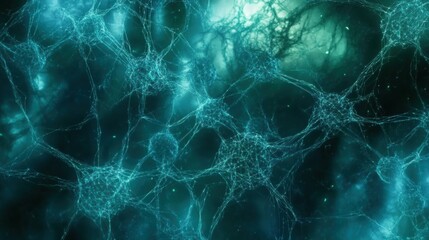 Fototapeta premium Abstract Neural Network Visualization with Glowing Connections and Dark Background Illustration