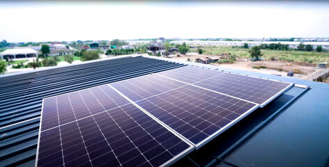 Solar panels on the roof