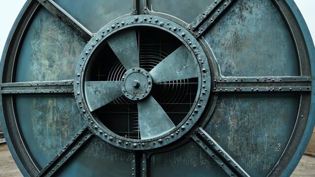 An industrial fan cooling tower. An adiabatic system for cooling industrial heat exchangers.