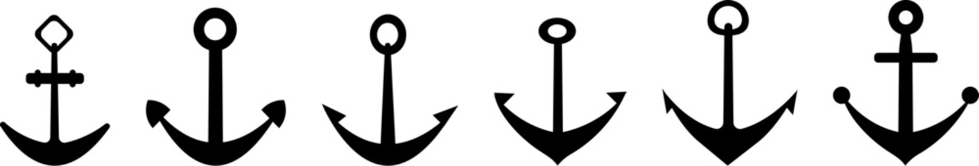 black anchor on a white background.vector illustration