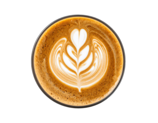 Latte Art: Coffee Crema Designs, Transparent Background