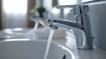 Modern Bathroom Faucet with Running Water