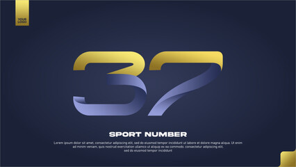 Sleek Aerodynamic Sport Number 37 with Modern Gradient Effect