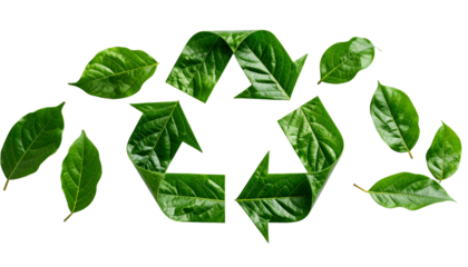 Green Leaves Form Recycle Symbol, Eco-Friendly Background