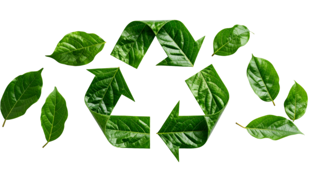 Green Leaves Form Recycle Symbol, Eco-Friendly Background