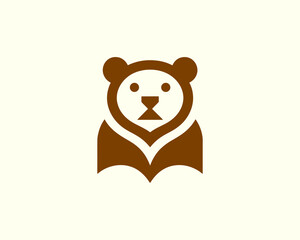 Bear logo professional clean brown design for branding