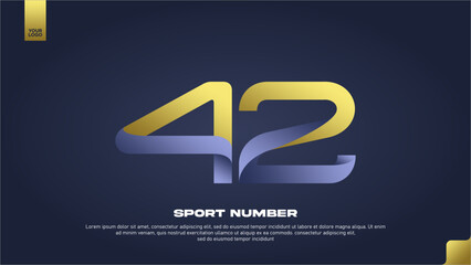 Sleek Aerodynamic Sport Number 42 with Modern Gradient Effect