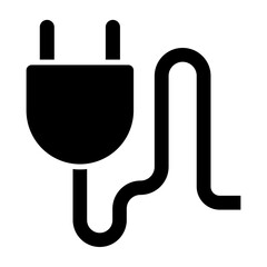 Electric Plug  Vector Glyph Icon Design